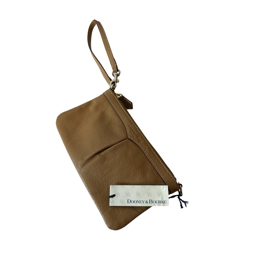 Dooney & Bourke Zip Clutch Wristlet‎ Wallet Natural Small Designer Y2K New - Picture 3 of 8